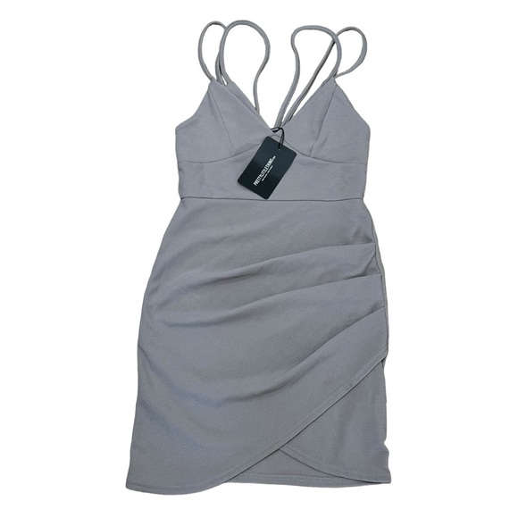 Pretty Little Thing Dress Ruched Night Out Cocktail Bodycon Stretch Preppy - Picture 3 of 10